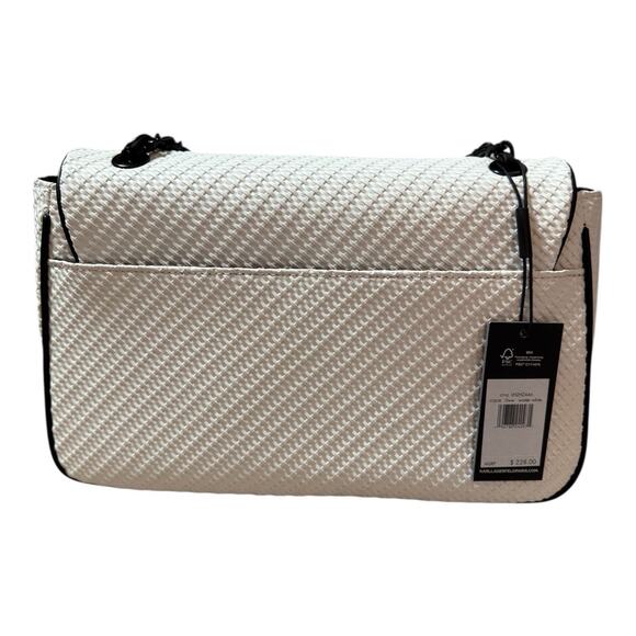 Karl Lagerfeld Purse Paris Agyness Chic Shoulder Bag Purse White Black NWT $650 - Picture 8 of 9